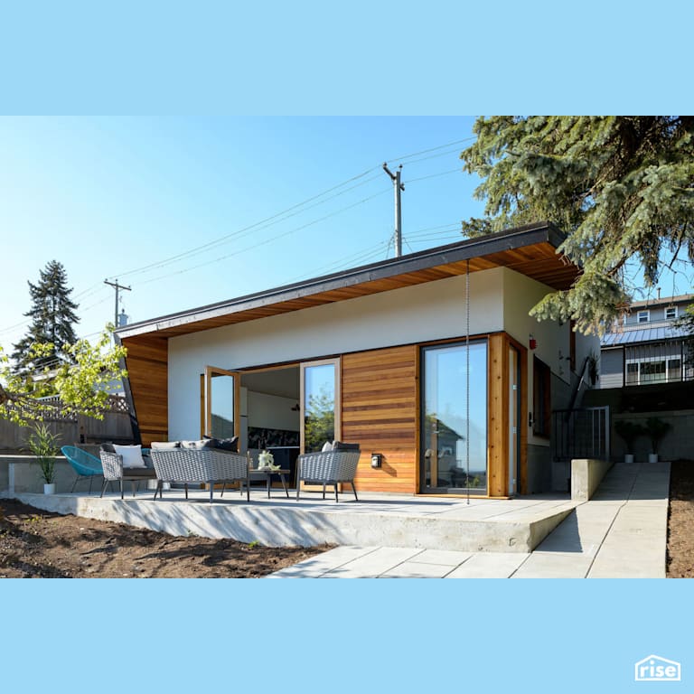 patio with Triple Pane Window by Lanefab Design/Build