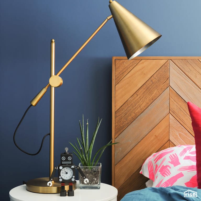 Plaid Fox - Yaletown Penthouse Bedroom with Desk Lamp by PlaidFox