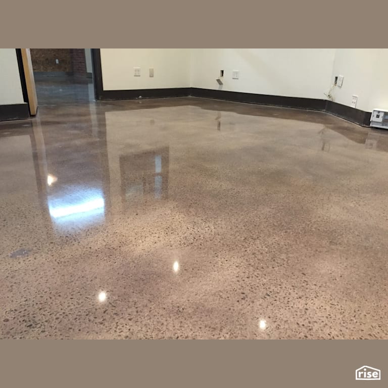 800 grit black dye fully exposed aggregate  with Concrete Flooring by DeltaCrete