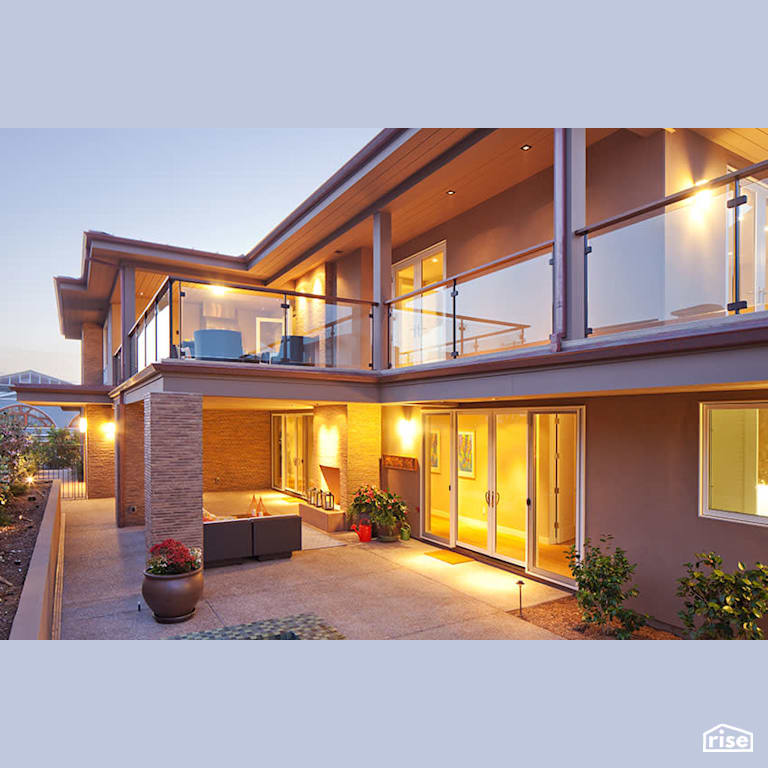 Exterior with Accent Outdoor Lighting by Alliance Green Builders