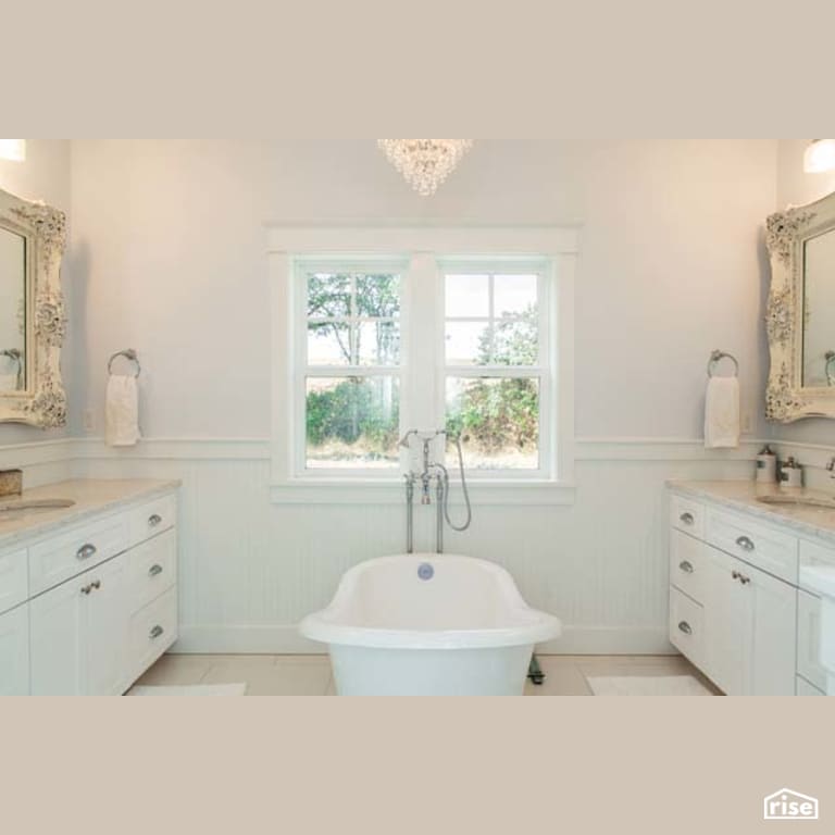 Soaker Tub with Low-Flow Bathroom Faucet by Winsome Construction