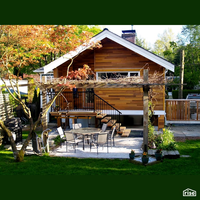 E23rd Addition Patio with Clapboard Wood Siding by Lanefab Design/Build