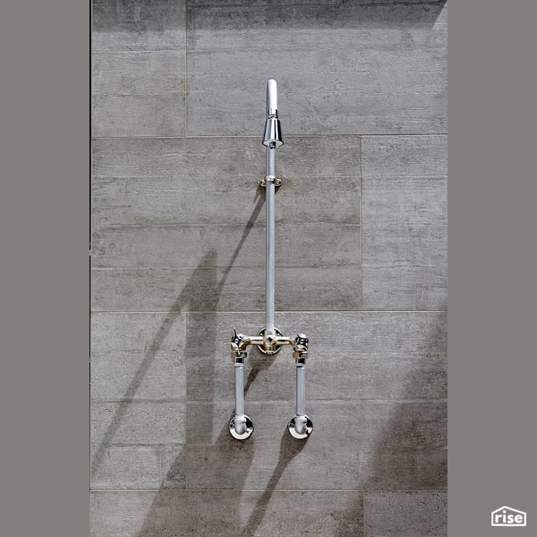 Outdoor Shower with Low-Flow Showerhead by My House Design/Build Team Ltd.