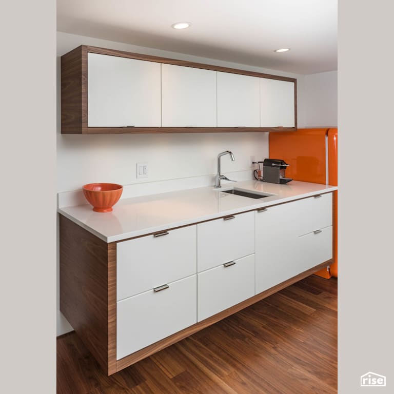 Fort Langley Modern Blend - Kitchen with Low-Flow Kitchen Faucet by My House Design/Build Team Ltd.