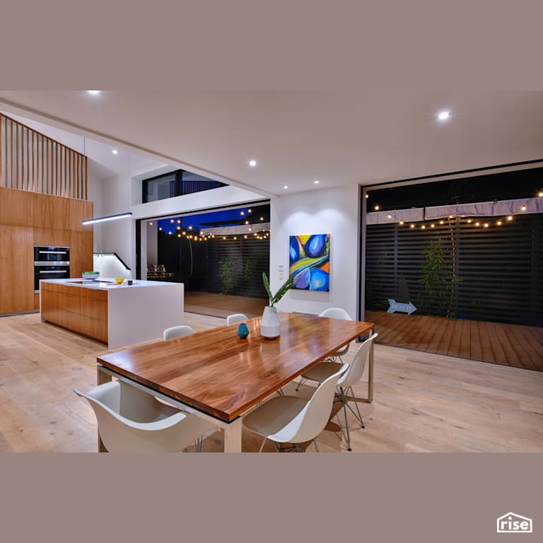 Dining Room with Wall Oven by Alliance Green Builders