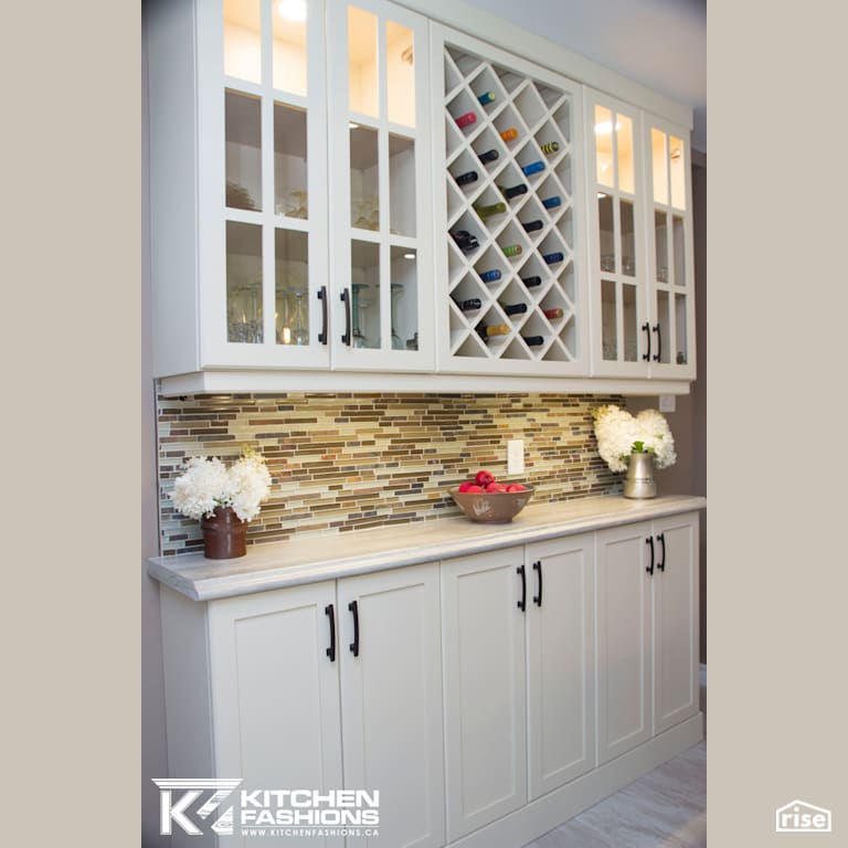 Kitchen Fashions - Gorgeous Off White Kitchen with Integrated LED by Home Fashions