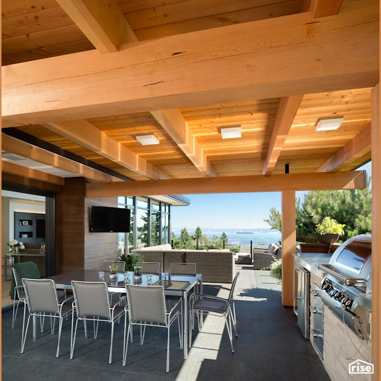 Patio with Accent Outdoor Lighting by Naikoon Contracting