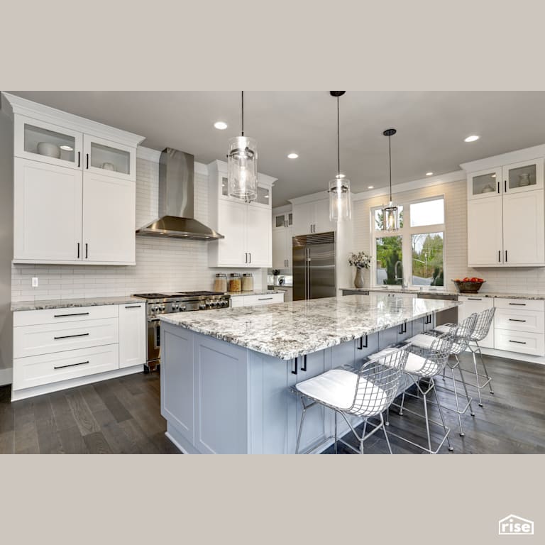 Bright kitchen with wall receptacle with Ceiling Light by Enerlites, Inc