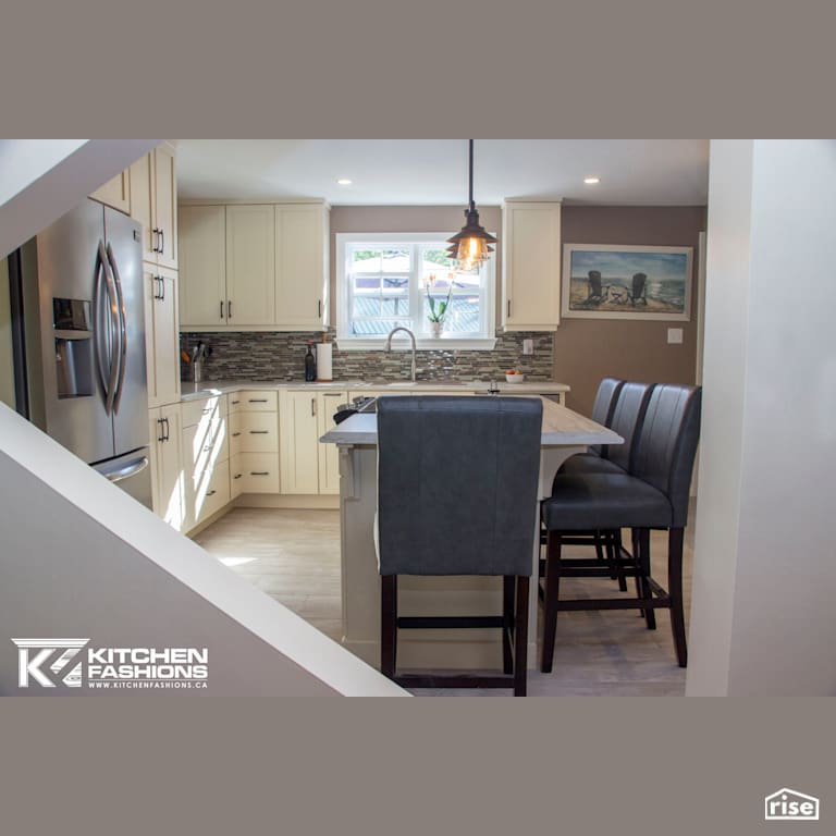 Kitchen Fashions - Gorgeous Off White Kitchen with LED Lighting by Home Fashions