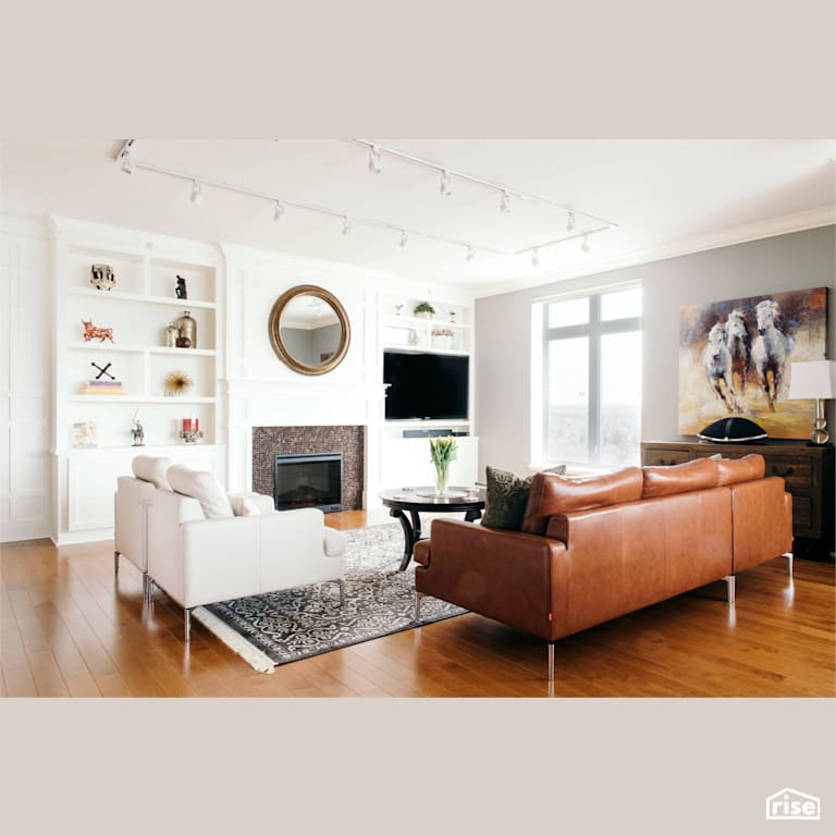 Halifax Condo Upgrades and Beautiful Finishes - Living Room with Gas Fireplace by Case Design/Remodeling