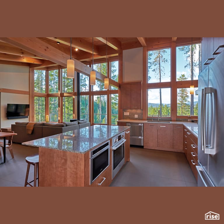 Cle Elum Home Kitchen Island with Hydronic Radiant Floors by FabCab Inc