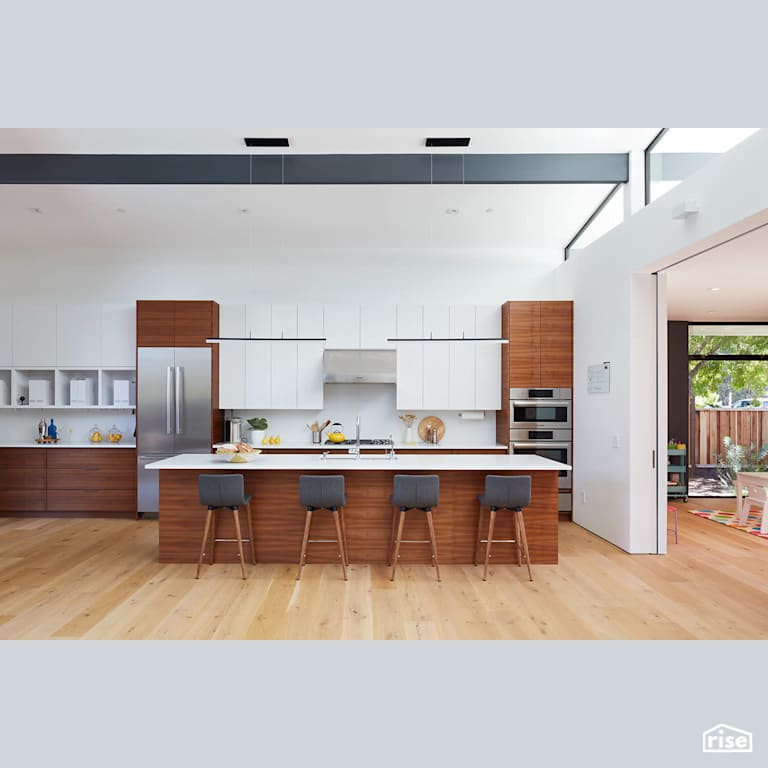 Los Altos Kitchen With Playroom with Wall Oven by Klopf Architecture
