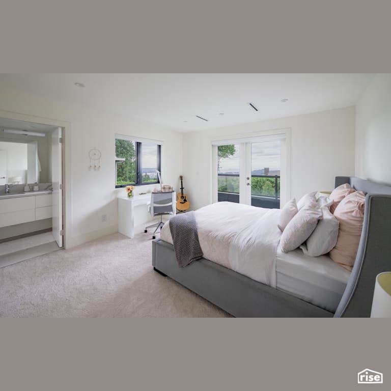 Bedroom with Patio and Pocket Office with Integrated LED by Synthesis Design