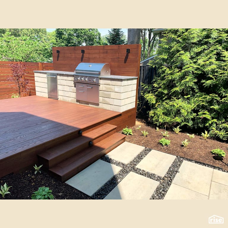 Outdoor BBQ With Thermally Modified Wood Deck with Thermally Modified Wood Decking by Americana by Bingaman