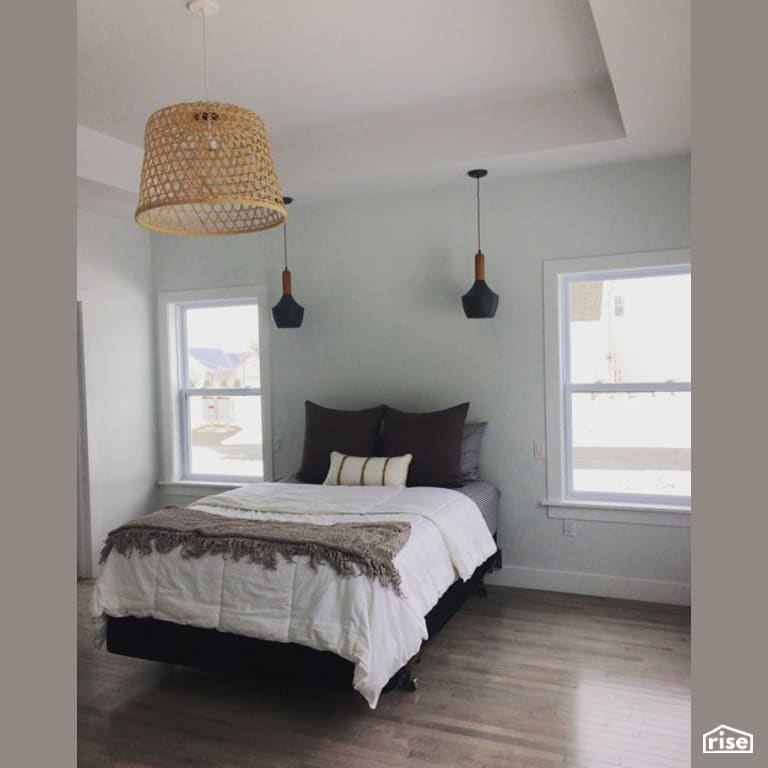 The Lauderdale - Master Bedroom with FSC Certified Hardwood by Justin Bowers Homes