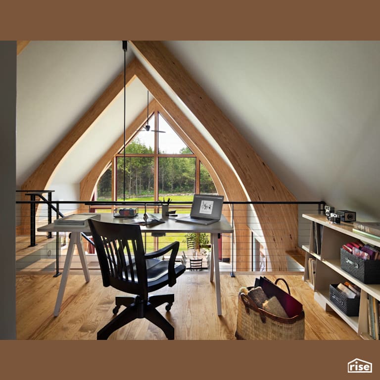 Home office with a view with FSC Certified Hardwood by Alpen High Performance Products