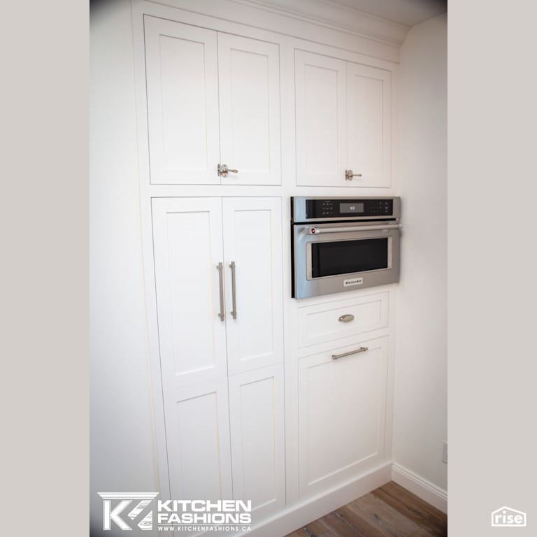 Kitchen Fashions - Elegant White Kitchen with Wall Oven by Home Fashions