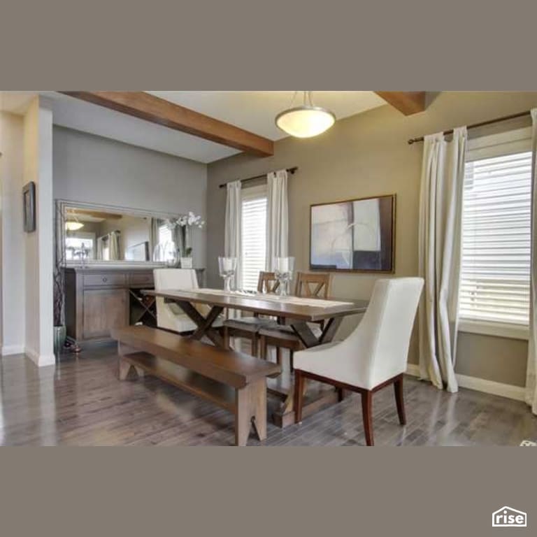 Silverado Bank Dining Room with LED Lighting by Reimagine Designs