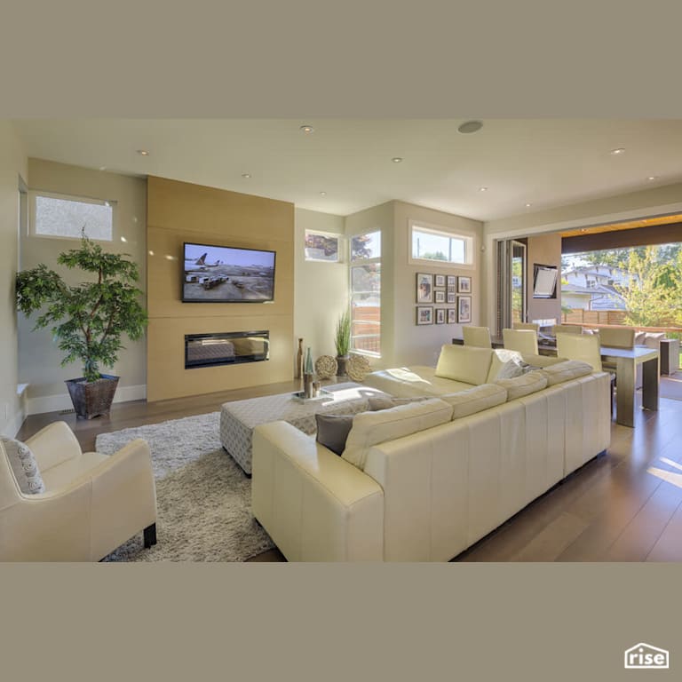 Burnaby Tranquility - Living Room with Integrated LED by Clay Construction