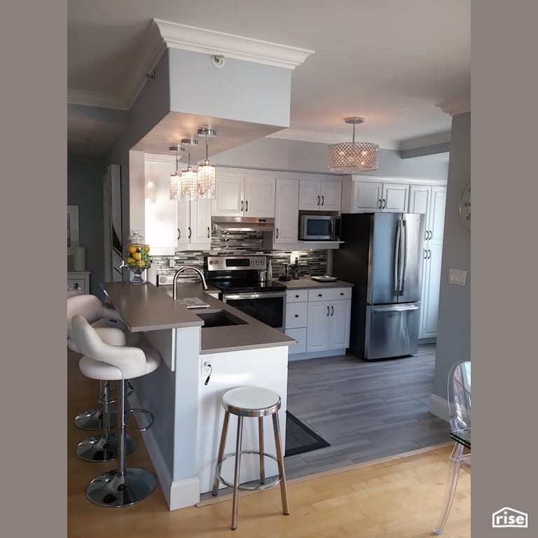 Isleville - Kitchen with Engineered Hardwood by Amazing Space Interiors