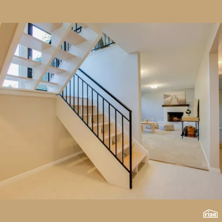 Staircase with Ceiling Light by Constructive Builders