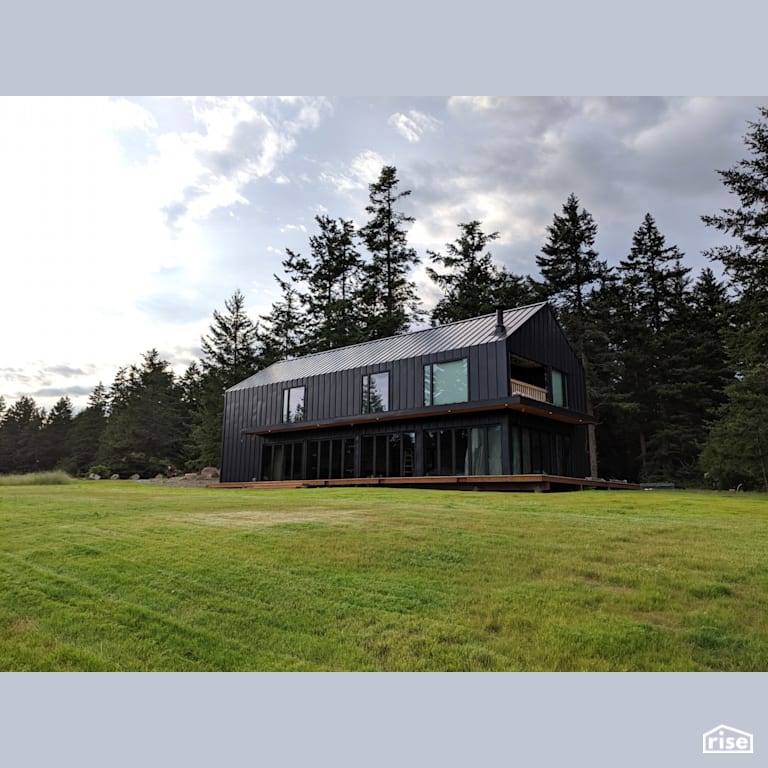 Main Residential Cabin - Exterior with Accent Outdoor Lighting by RAD LAB