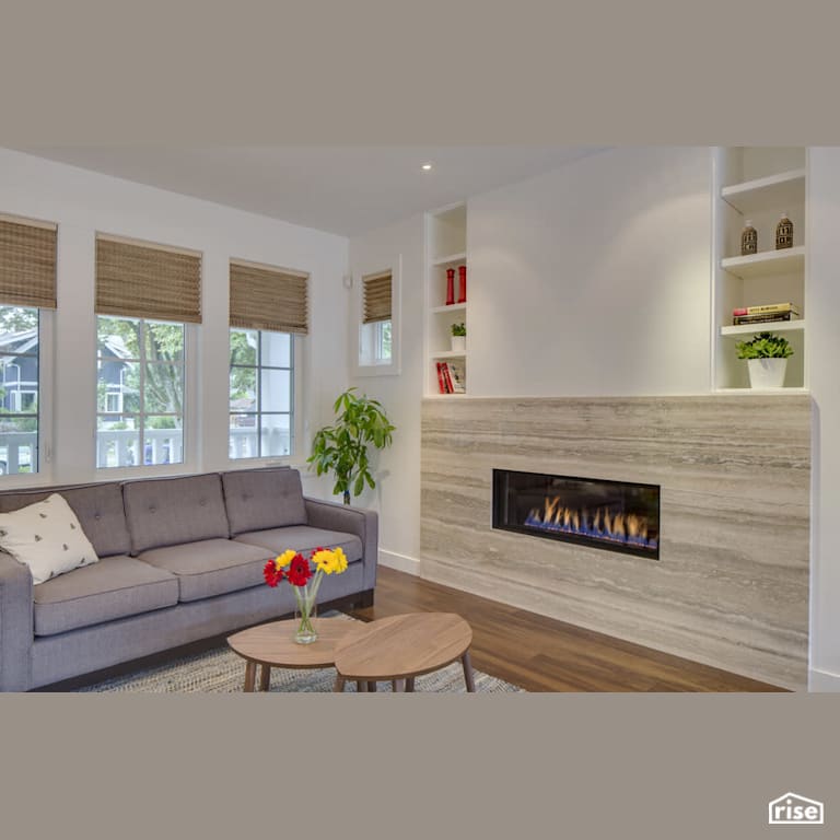 Clay Construction - Kitsilano Classic - Living Room with Integrated LED by Clay Construction