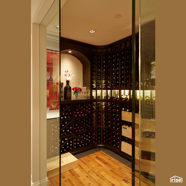 Wine Room with Integrated LED by My House Design/Build Team Ltd.