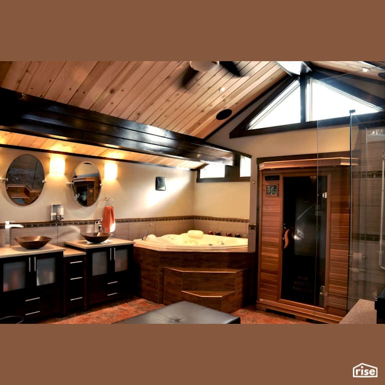 Over The Top Custom Bathroom with Integrated LED by Amazing Space Interiors