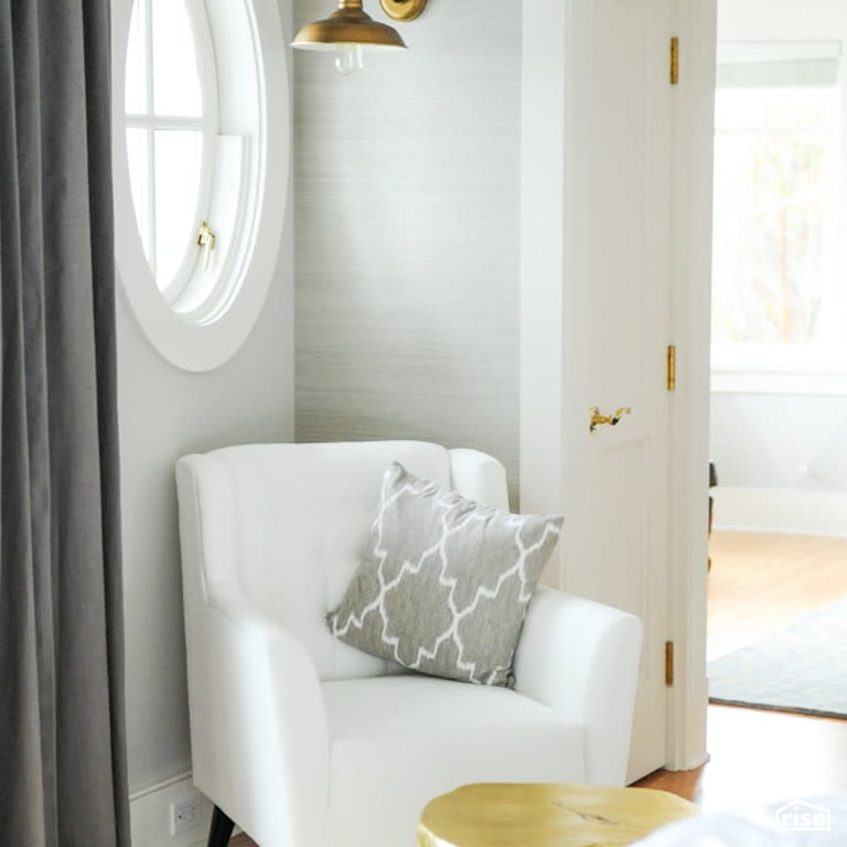 Bedroom Seating with Engineered Hardwood by PlaidFox