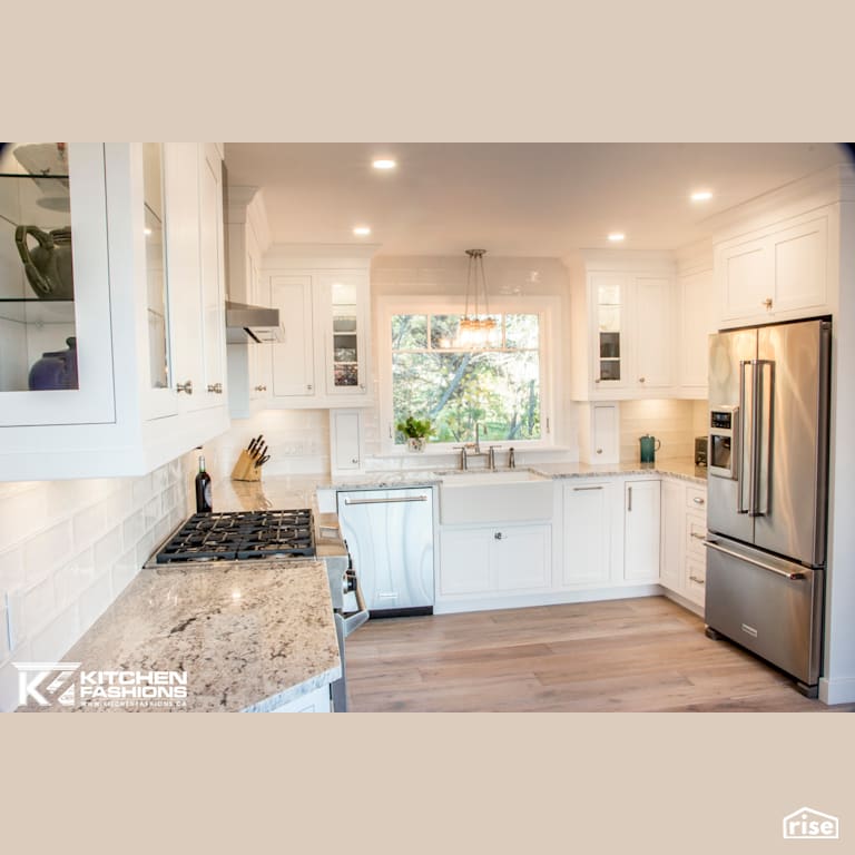 Kitchen Fashions - Elegant White Kitchen with Integrated LED by Home Fashions