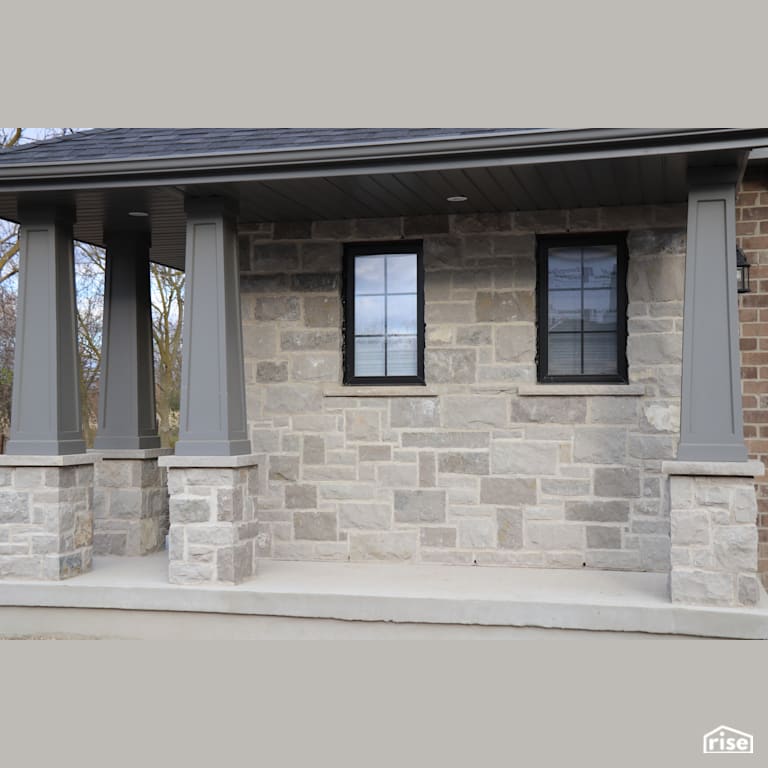 Stone Siding and Pillars with Stone Siding by Masonal Stone Inc