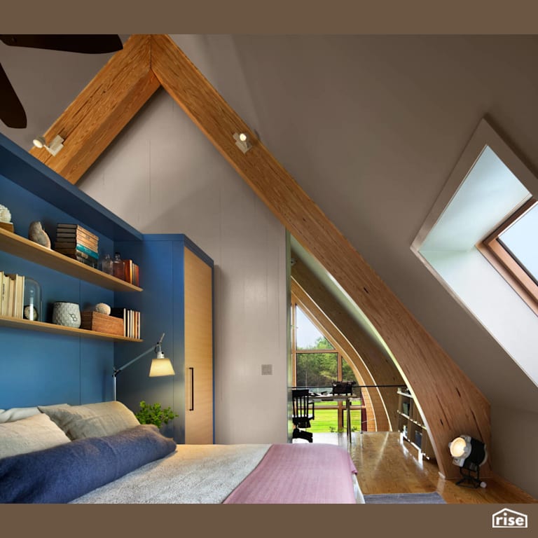 Hudson Passive House bedroom with FSC Certified Hardwood by Alpen High Performance Products