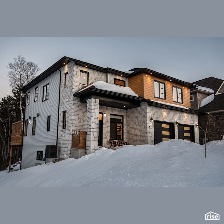 The Broadway - Exterior with Wall Mounted Outdoor Lighting by Bowers Construction