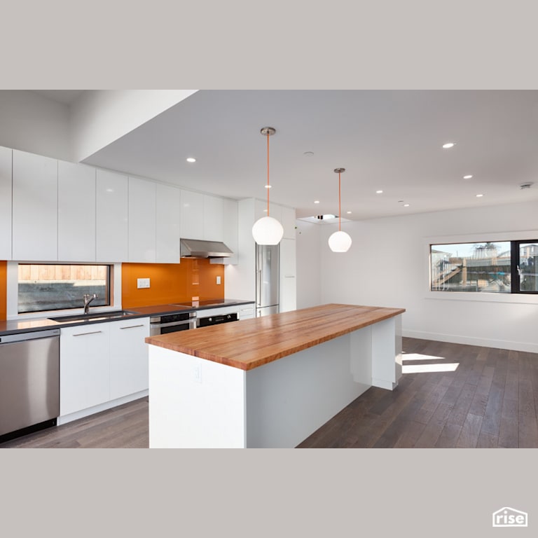 Newport House Empty Kitchen with LED Lighting by Lanefab Design/Build