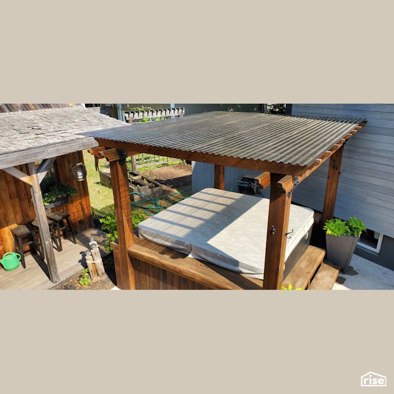Thermally Modified Wood Pergola With Roof with Thermally Modified Wood Siding by Thermalwood Canada