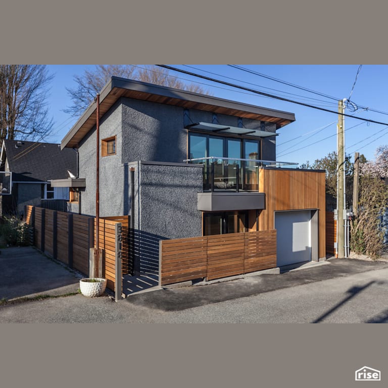 W20th Exterior lane side view with Clapboard Wood Siding by Lanefab Design/Build