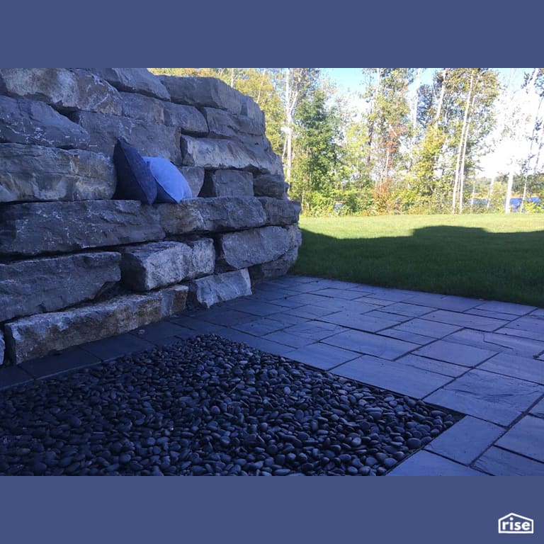 Backyard Patio with Patio Stone by Earthworks Landscape & Design
