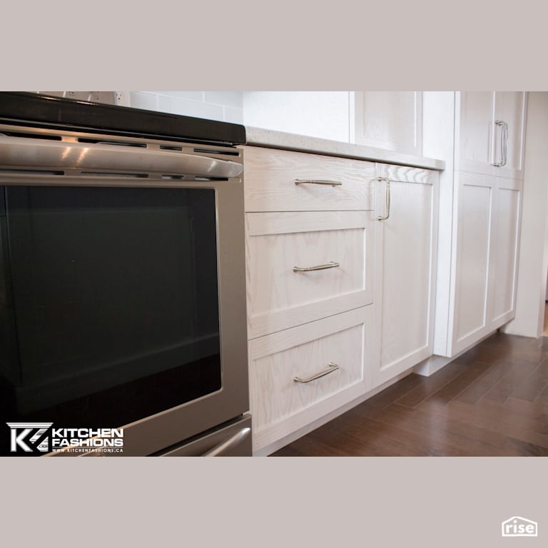 White Frosted Kitchen with Induction Range by Home Fashions