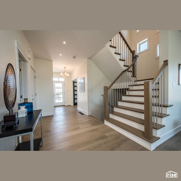 The Tempranillo - Staircase with Laminate Flooring by Bowers Construction