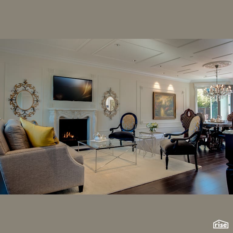 Living Room with Integrated LED by My House Design/Build Team Ltd.