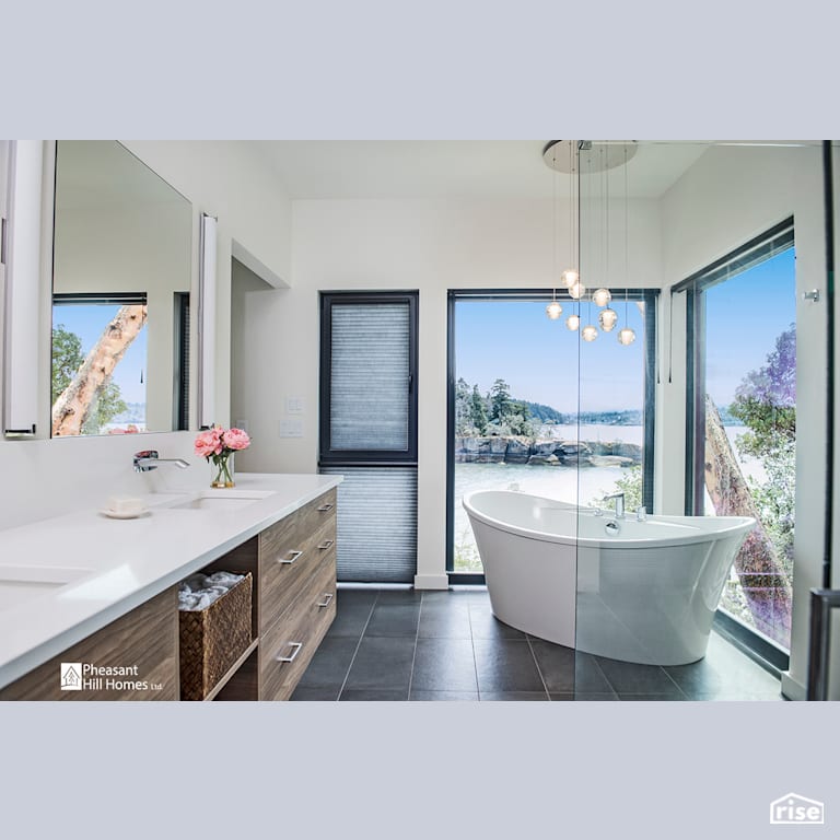 Ensuite with Low-Flow Bathroom Faucet by Pheasant Hill Homes Ltd.