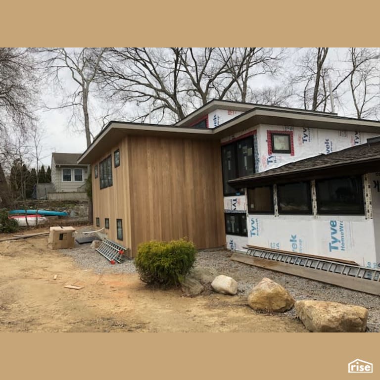 Thermally Modified Wood Installed Over Air Barrier with Thermally Modified Wood Siding by Americana by Bingaman