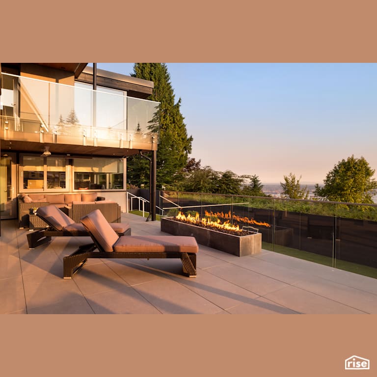 Patio with Gas Fireplace by Naikoon Contracting