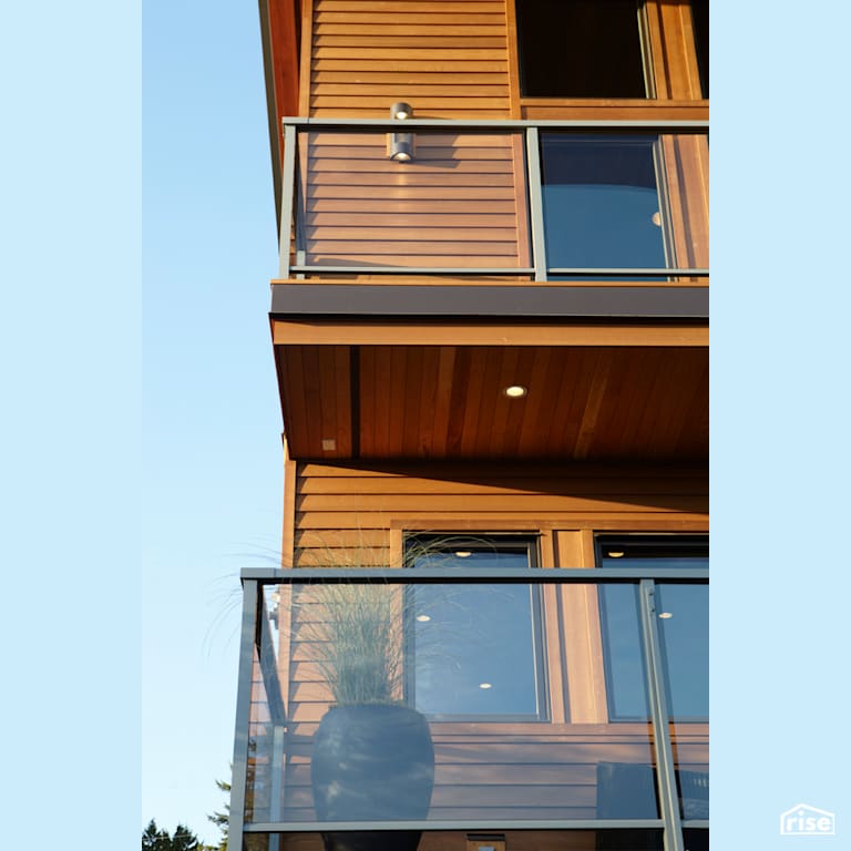 Exterior with Accent Outdoor Lighting by My House Design/Build Team Ltd.