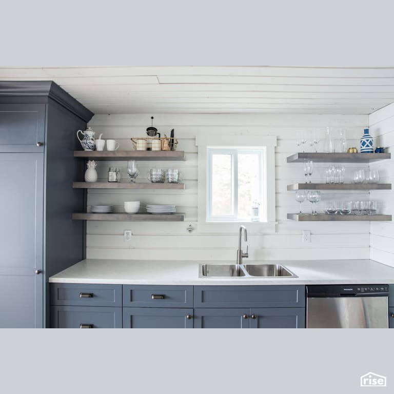 Cottage Kitchen with Low-Flow Kitchen Faucet by Reimagine Designs