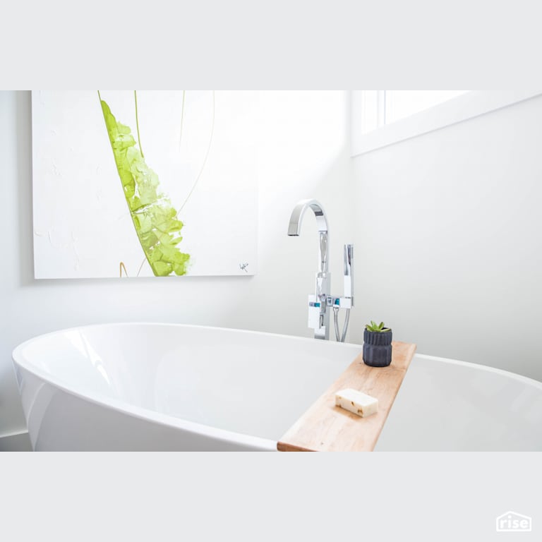 Gabe Acquin Bathroom with Low-Flow Bathroom Faucet by Reimagine Designs