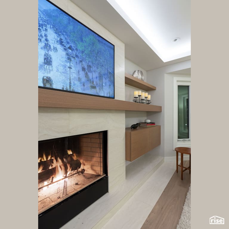 The Wood Fireplace with Integrated LED by Synthesis Design