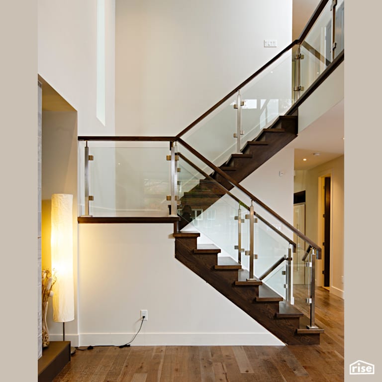 Westboro R-2000 Glass Railing Staircase with LED Lighting by The Conscious Builder