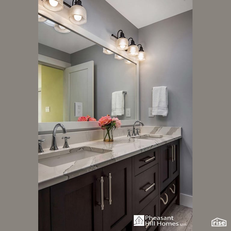 Ensuite Sinks with Low-Flow Bathroom Faucet by Pheasant Hill Homes Ltd.